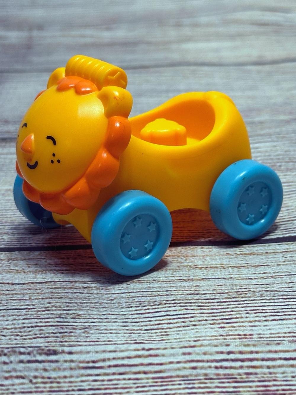 Mattel Yellow and Blue Lion Little People Car